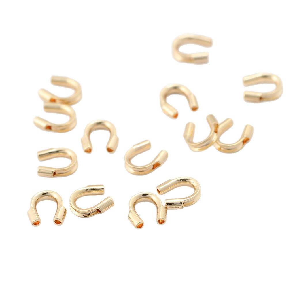 Silver U-Shaped Horseshoe Buckle Wire Protector for DIY Beading