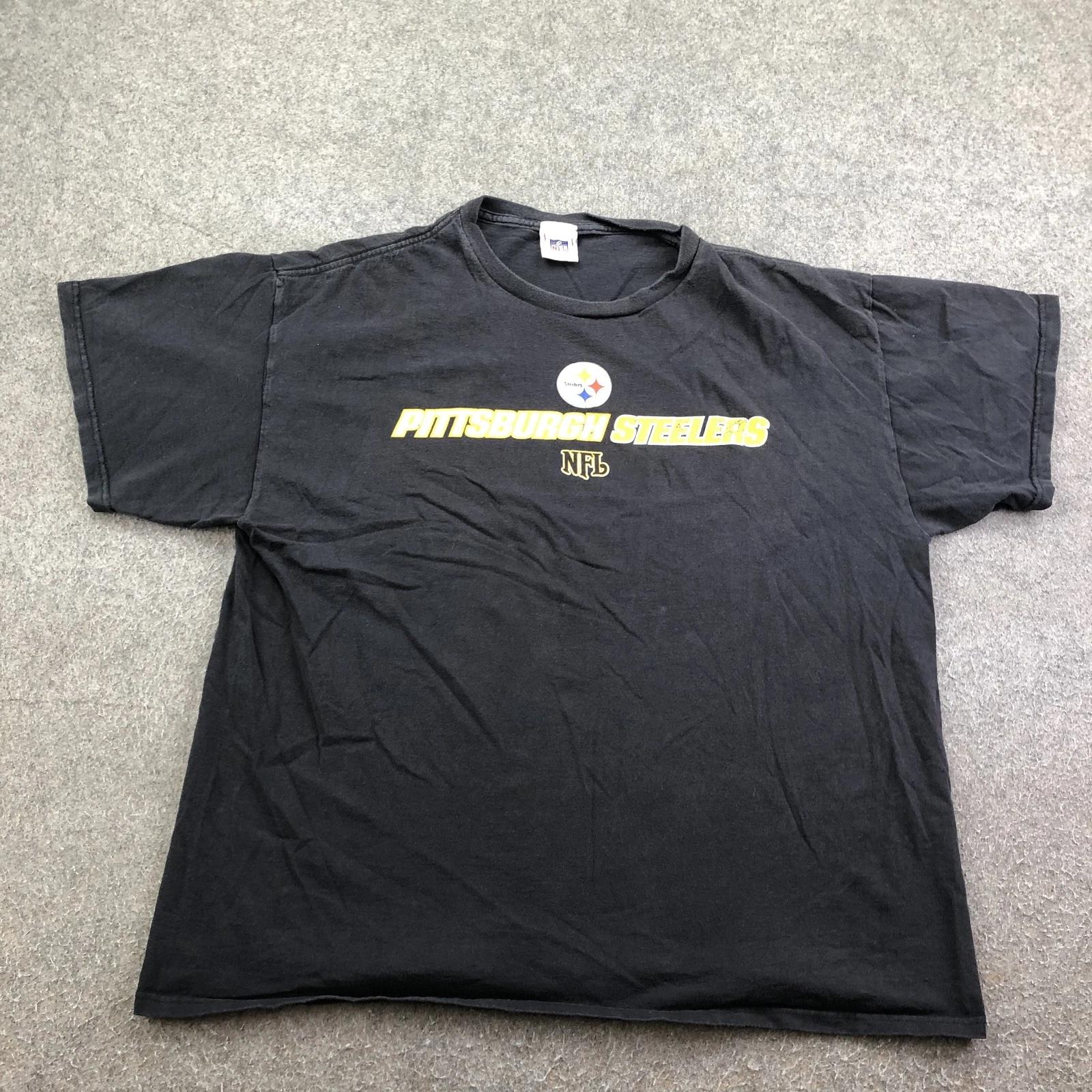 Pittsburgh Steelers Shirt Mens XL Black NFL Football NFL Crewneck Tee VTG Y2K 3XL