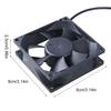 80mmx80mmx25mm Bearing Fan 12V 8025 Brushless Cooling Fan 5.5x2.1mm for Cooling PC Computer Case CPU Radiators