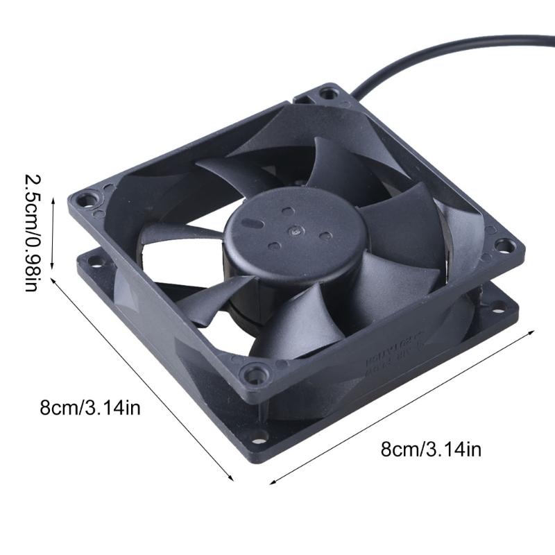 80mmx80mmx25mm Bearing Fan 12V 8025 Brushless Cooling Fan 5.5x2.1mm for Cooling PC Computer Case CPU Radiators