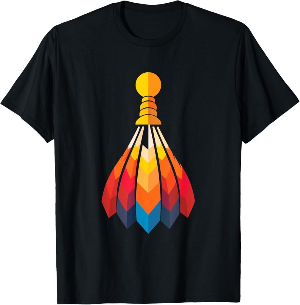 Colorful Shuttlecock Birdie Badminton Player Sports Lover TShirt Cotton Men Clothing Tops Graphic T Shirts Camisetas
