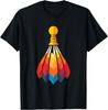Colorful Shuttlecock  Birdie Badminton Player Sports Lover TShirt Cotton Men Clothing Tops Graphic T Shirts Camisetas