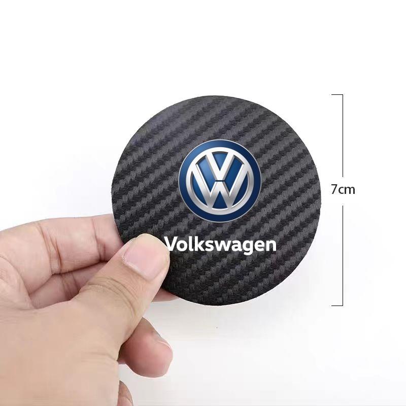 For VOLKSWAGEN VW 2PCS Car Waterproof Coaster Non Slip Water Cup Pad Mat For Volkswagen GOLF 5 Tiguan Polo Golf 6 Golf 7 Jetta A