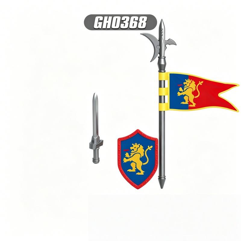 Medieval Knight Horse Set - Dragon Warrior Horse Sword, Shield Flag Building Blocks Toys
