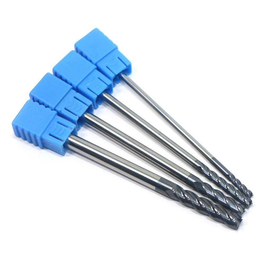 Extra Long Shank 100mm Tungsten Carbide 4 Flutes End Mill CNC Cutter 4/6/8/10MM