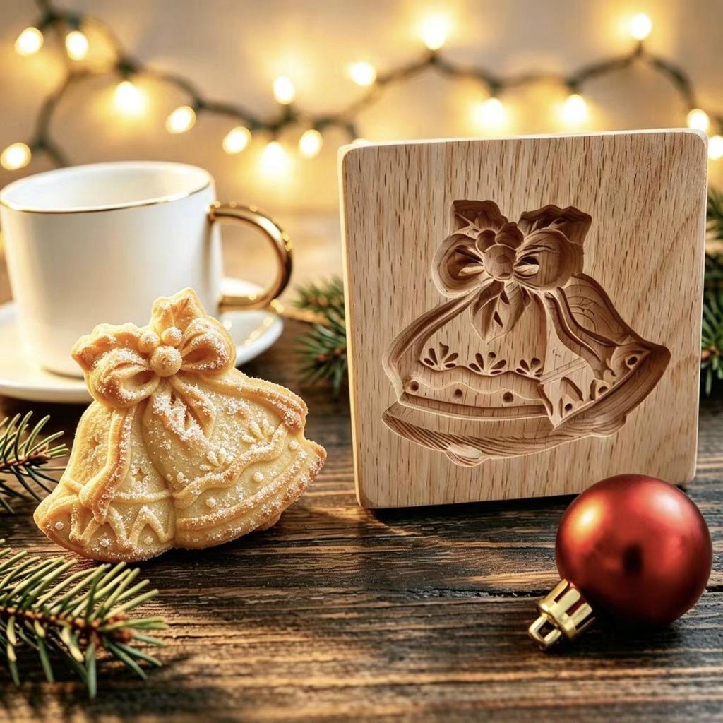 Wooden Gingerbread and Shortbread Cookie Mold Cutter