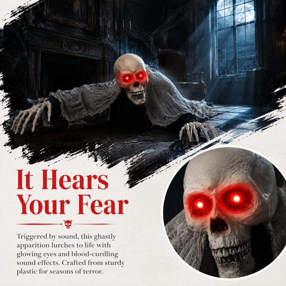 Voice Control Halloween Crawling Ghost Glowing Red Eye Automatic Waving of Both Hands Yard Bloody Zombie Folding Ghostly Scream