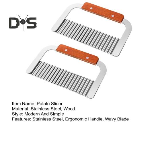 1/2 buc Tăiător de cartofi Cutter Crinkle Cutter din oțel inoxidabil Crinkle Chip Cutter Mașină de tăiat cartofi prăjiți Cartofi prăjiți Cutter de legume Tocător de bucătărie