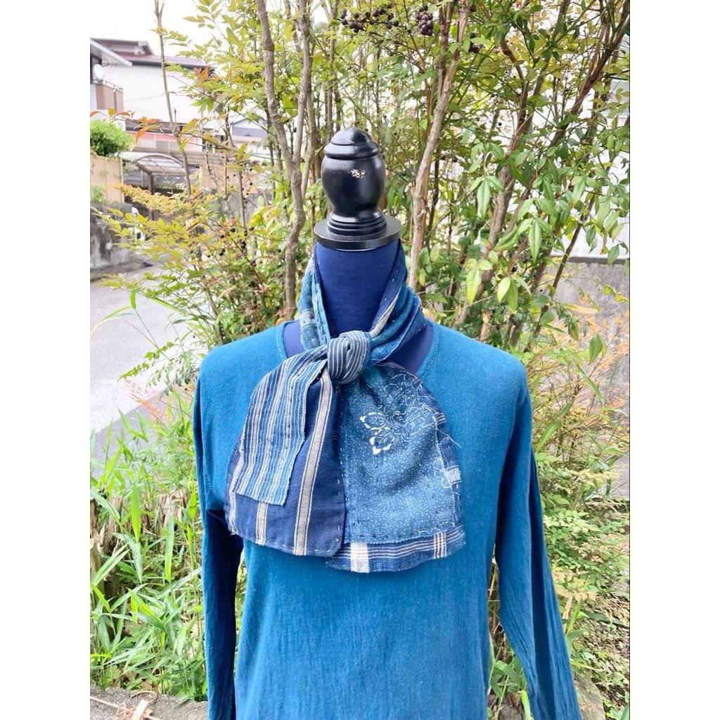 Used B61 Boro Stole Old Cloth Remake Indigo Dye Patchwork Sewing Sashiko