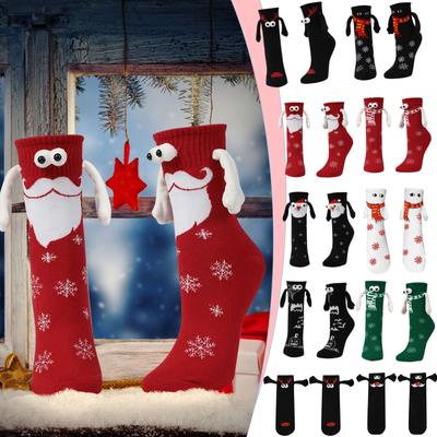 Christmas Holding Hands Socks For Couples, Magnetic Handles, Cute Holding Hands, Christmas Socks