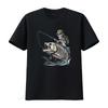 Gothic Cool Skeleton Fisherunisex Riding Bass Fish Print Casual Fishing Enthusiast T Shirt Vintage Designer Clothes Soft
