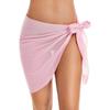 Solid Color Swimsuit Cover Ups Sheer Mesh Sheer Short Skirt Shiny Beach Wrap Skirt  For Women