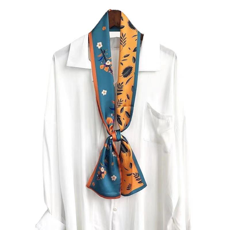 Korean Style Versatile Long Silk Ribbon Scarf