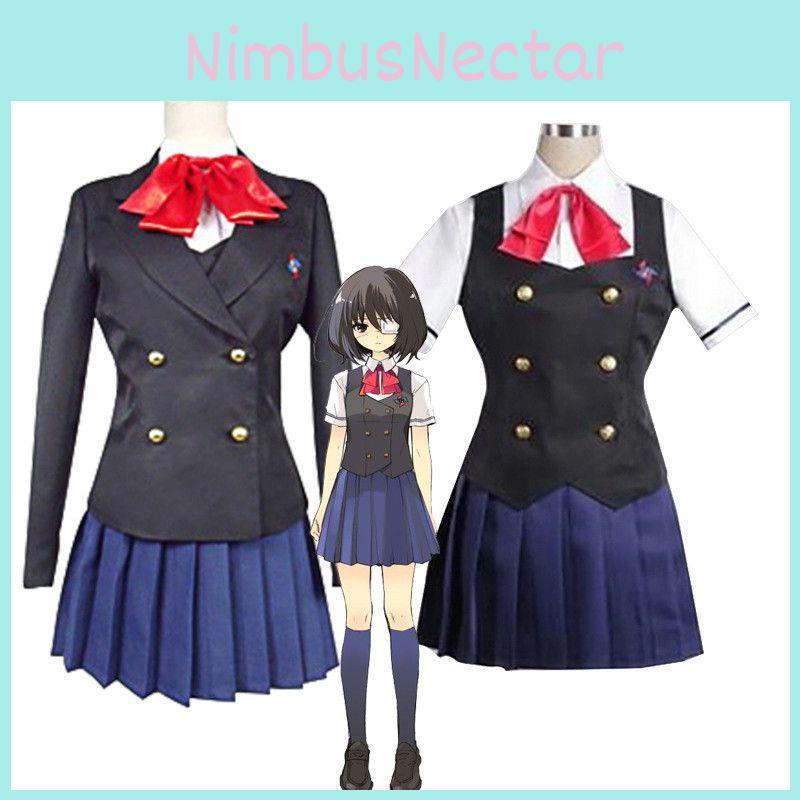 Stylish Another Mei Misaki Akazawa Izumi Cosplay Costume School Uniform With Eyemask