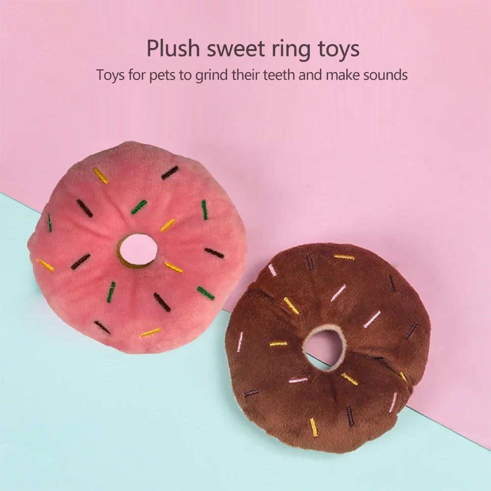 Sweet Donut Shaped Dog Toy Chew Toy Resistant Puppy Teeth Cleaning - Safe, Durable, Washable Toy for Pet Companion