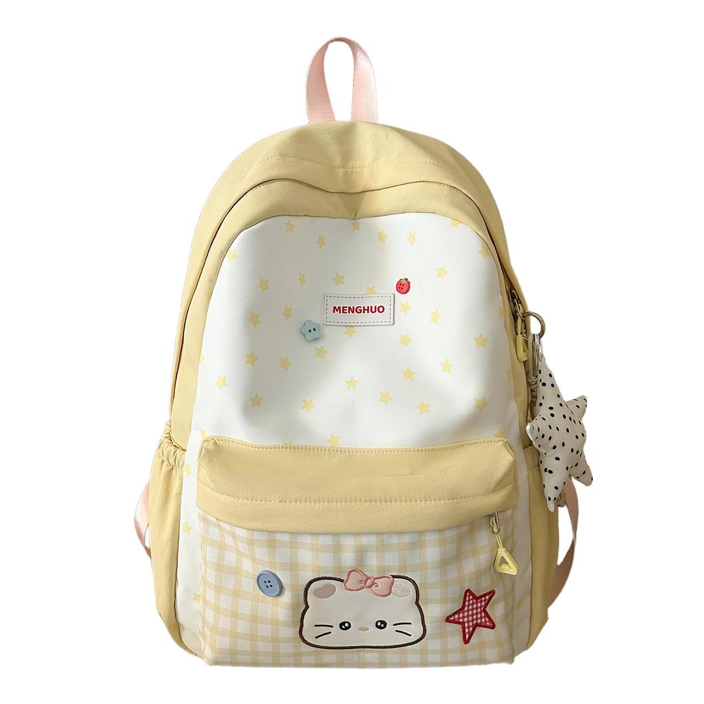 Schoolbag Girl Style Cute Star Schoolbag Female Junior High School Student Campus Cartoon Backpack Large Capacity High Value Backpack