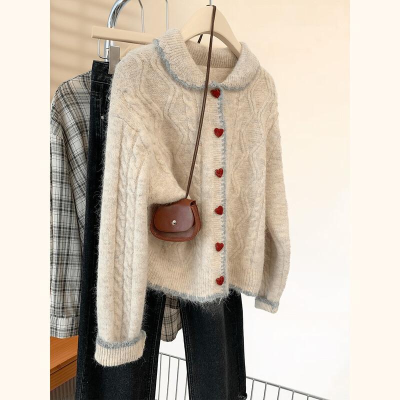 Women s Versatile Lapel Knitted Cardigan M
