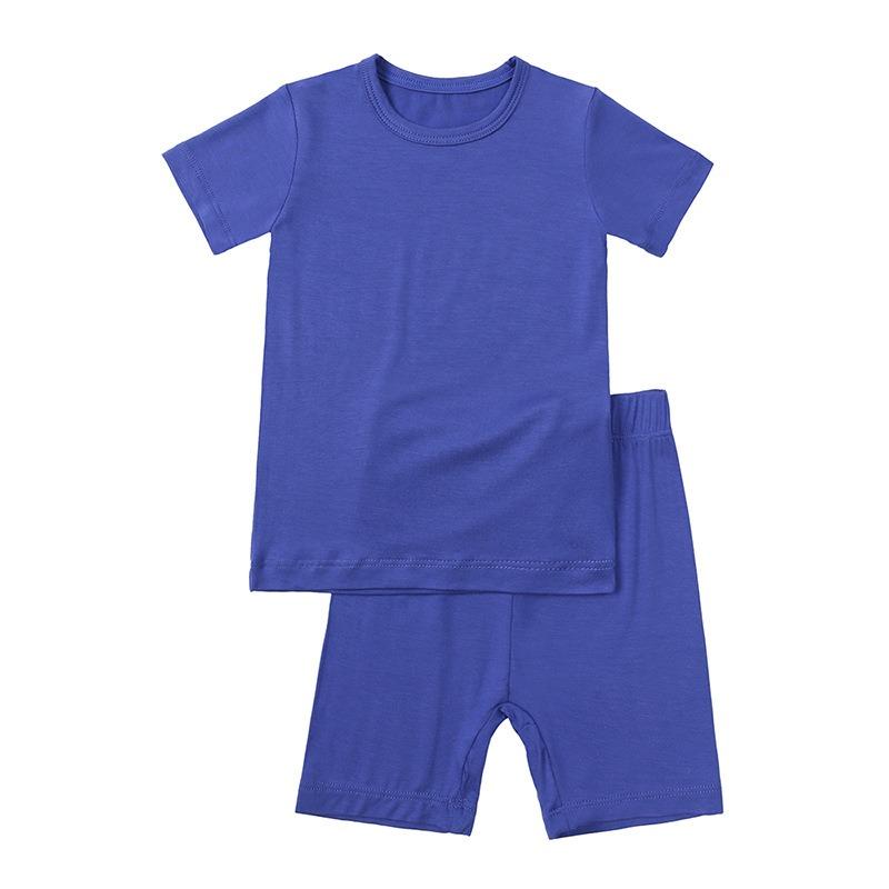 Bamboo Fiber Kids Boys Girls Clothes Set Breathable Pajamas Short Sleeve Top+Shorts Baby Loungewear Children's Sleepwear