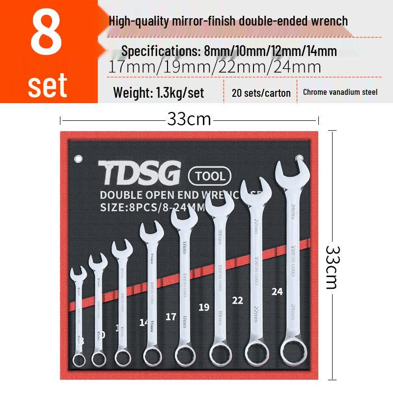 Double-End Wrench Set: Extra Large 6-32mm Open/Box End for Auto Repair