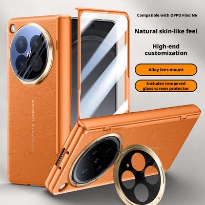 Dual-screen Wrapped with Magnetic Hinge Lens Stand Holder Case For Oppo Find N6 Cell Phone Back Protection Cover