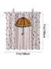 1 Cartoon Umbrella Printed Waterproof Shower Curtain Shower Partition Bathroom Privacy Protection With 12 Hooks Easy To Install