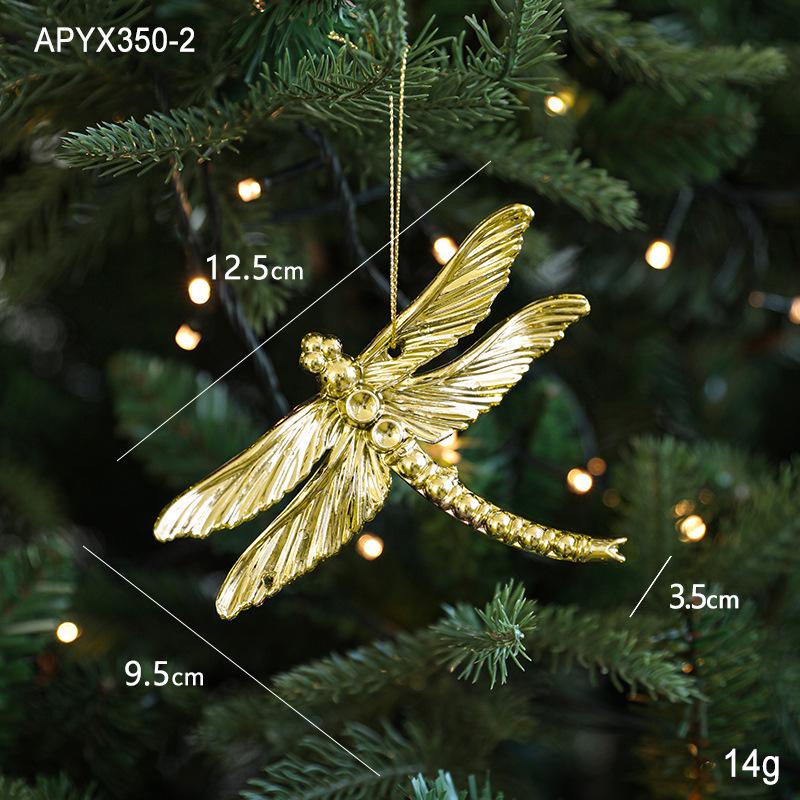 

Золоті новорічні прикраси: Креативні підвіски-сніжинки, кришталевий черевичок, електроплатовані олені