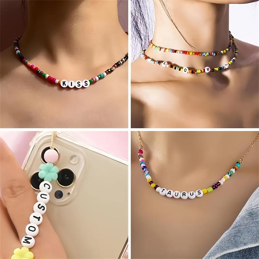 48Pcs/Lot 4*7m A-Z 26Letter Round Flat Alphabet Spacer Beads For Jewelry Making Handmade Diy Bracelet Necklace