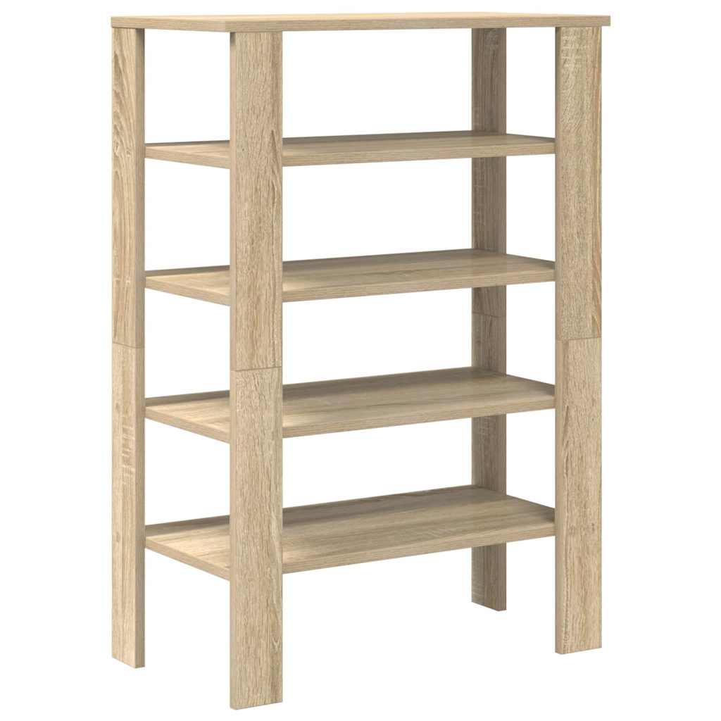 Shoe Rack In Sonoma Oak Finish 61 X 32 X 87.5 Cm Engineered Wood