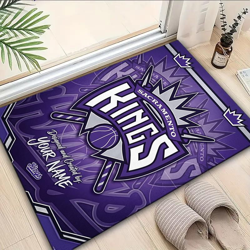 Custom Name Rug Sacramento Basketball Logo Area Rug Suitable for Indoor And Outdoor,Carpets for Homes, Offices,Living Rooms,Home Decor,Christmas Gift