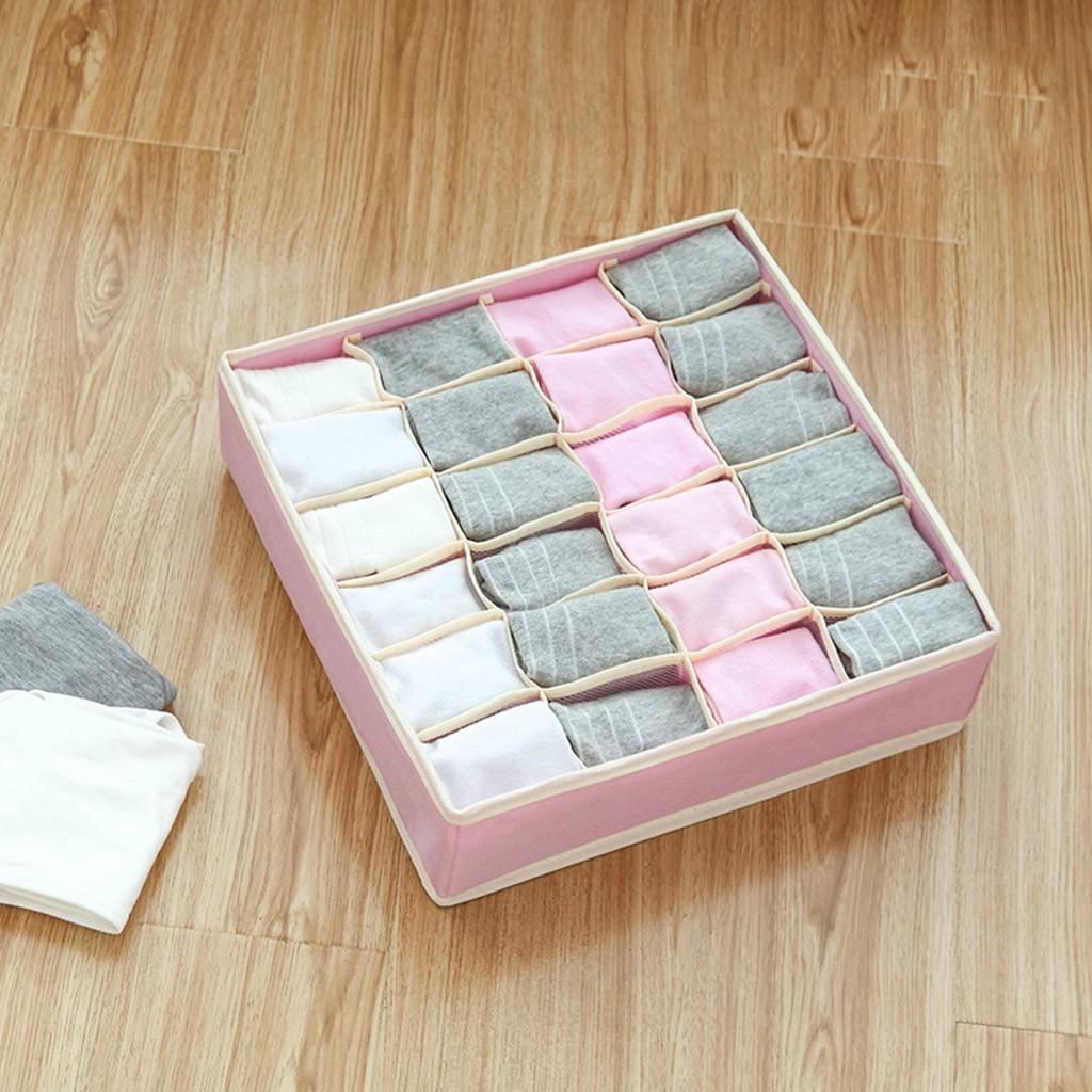 Non-woven Fabric 24 Cell Collapsible Closet Cabinet Organizer Underwear Storage