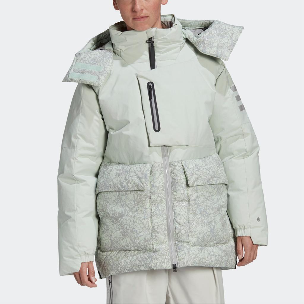 Adidas x And Wander Xploric Down Jacket Women's Linen Green HN6943