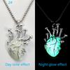 Women Luminous Heart Locket Necklace, Hollow Glow In Dark Pendant, Silver Chain, Trendy Fashion Jewelry, Birthday Holiday Gift