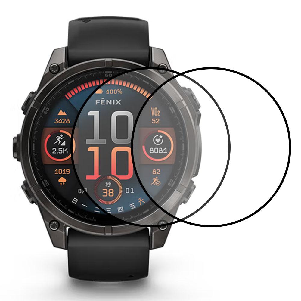 

2Pcs/Pack For Garmin Fenix 8 51mm Watch Screen Protector HD Clear PMMA Film (Black Edge) A