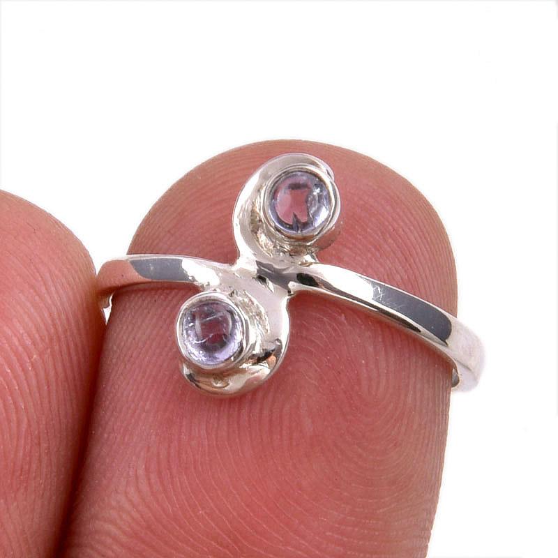 

Natural Tanzanite Gemstone 925 Solid Sterling Silver Jewelry Ring Size 6 B9Z18