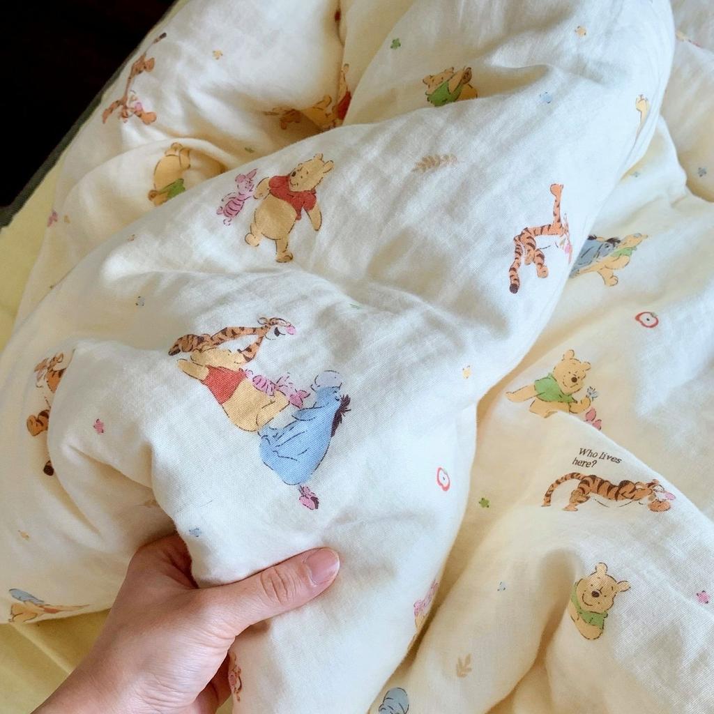 Live Broadcast Explosion Class A Maternal And Infant Grade Cotton Pure Cotton Double-Layer Yarn 4-Pcs Set Student Children'S Dormitory 3Pc Quilt Cover