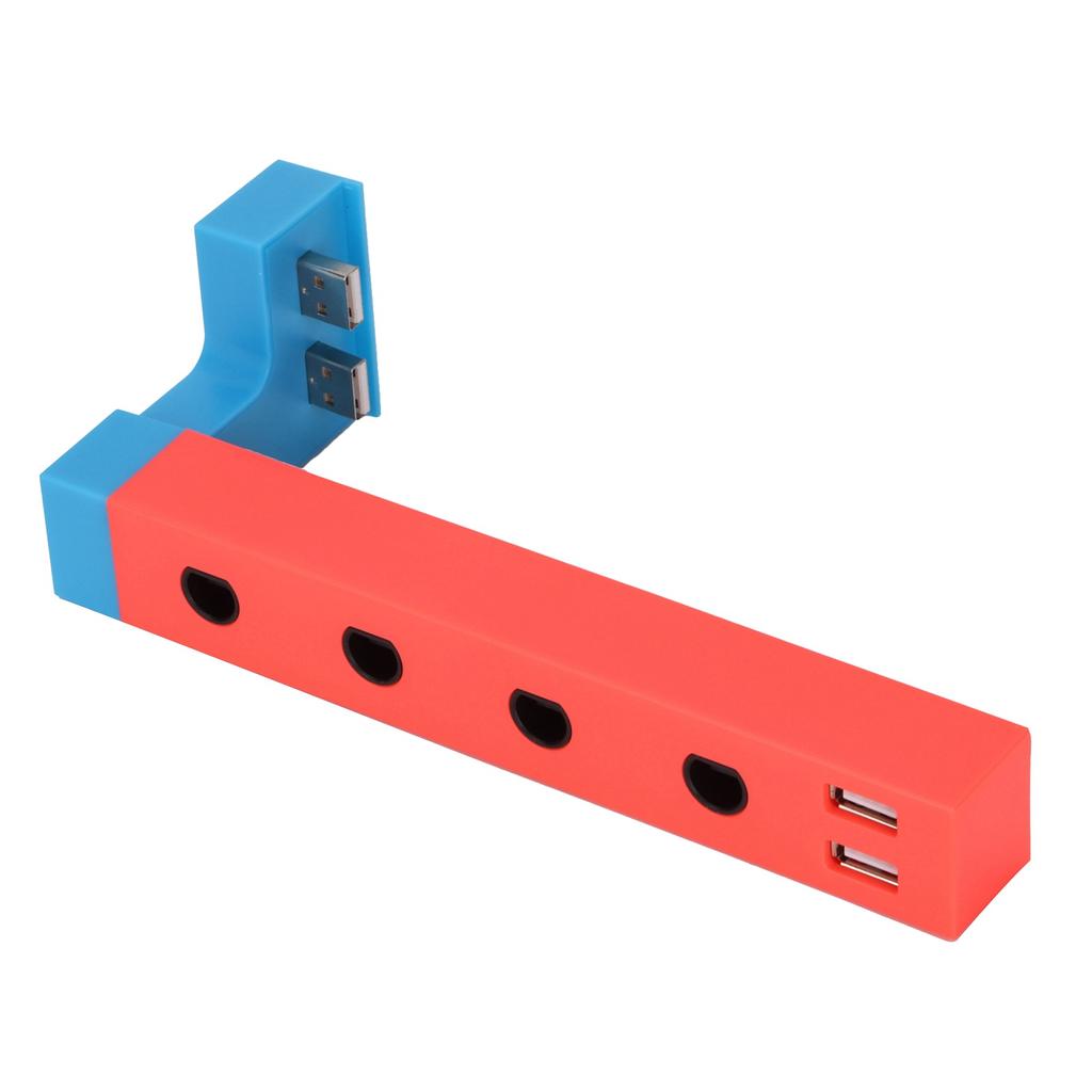 Wired Controller Adapter Portable 4 Ports Adapter with 2 USB Ports Durable Game Accessories for GameCube