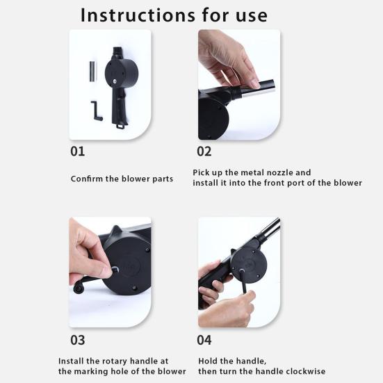 El Kranklı Körük Hafif Kömür Başlatıcı Fan Plastik Manuel Izgara Fanı Kamp Şömineleri Izgaralar Mangallar Açık Hava Pişirme Aleti İçin