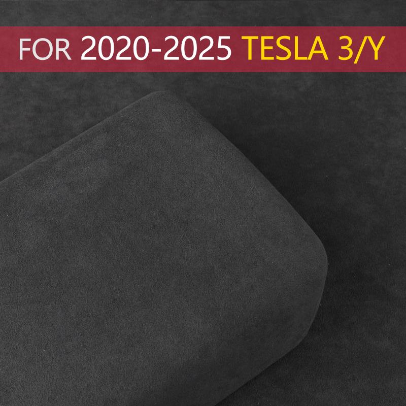 For tesla model 3 highland 2024 model y accessories 2020 2021 2022 2023 Central Control Armrest Box Leather Protective Cover ABS