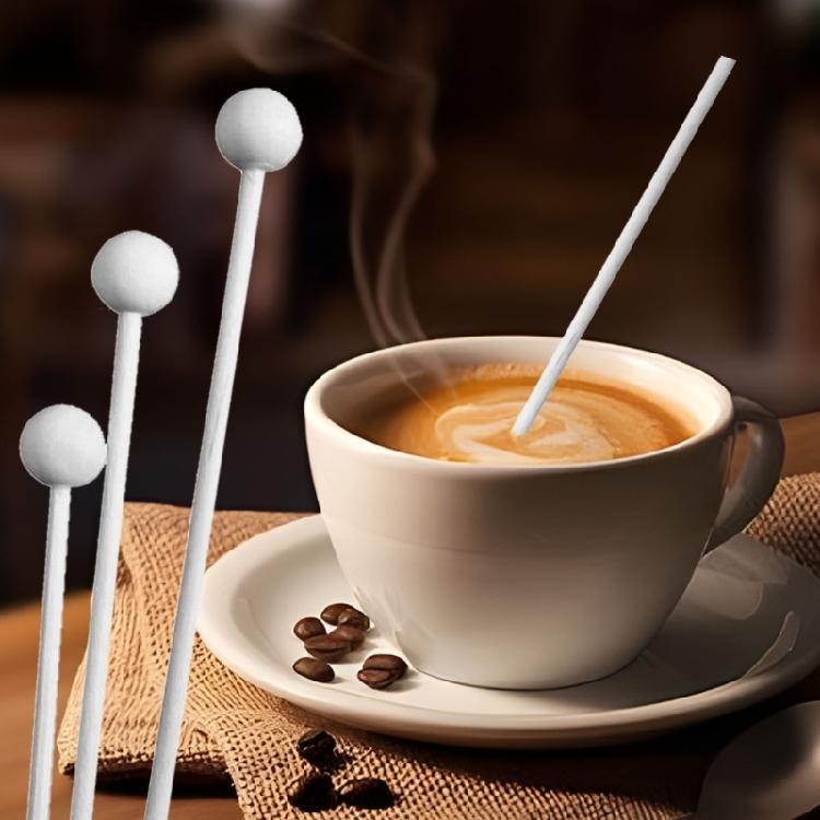 Pack of 100 Wood Coffee Stir Stick with Smooth Round Ends Stirring Stick Wood Texture Suitable for Home and Office Use