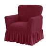 Bubble Grid Club Chair Cover Elastic Tub Sofa Covers with Skirt Hem Single Armchair Slipcovers for Living Room Bar Counter Hotel