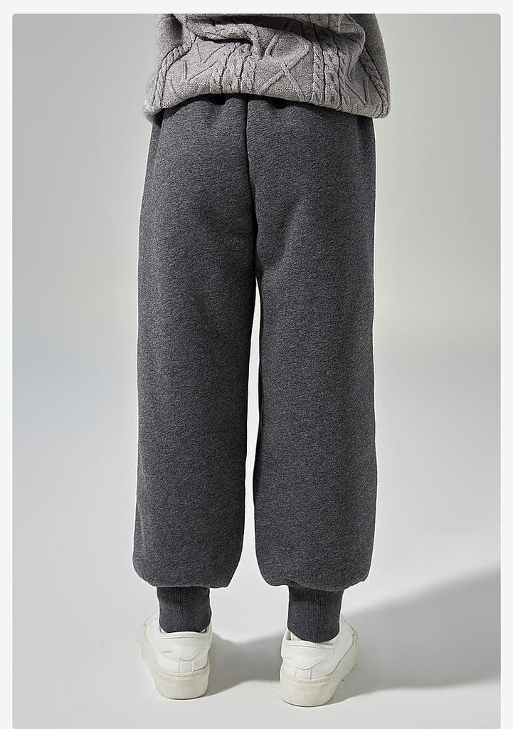 Girls' Loose Velvet Lined Windproof Casual Pants