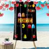 Custom Name Pac-Man Print Beach Towel, Large Soft Quick Dry Towel for Beach Camping Swimming -HE81