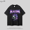 Mens Oversized Cotton T-Shirt With Skull Graphic Print Loose Fit Casual Streetwear Tee Winter