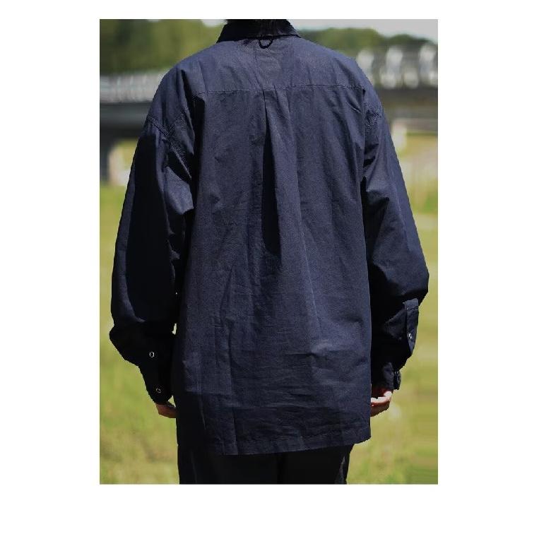 Pullover Pullover Retro Einfaches Buchstabenbesticktes Hemd Langarm Revers Mehrfach-Taschen Freizeit-Hemd Frühling und Herbst Mantel