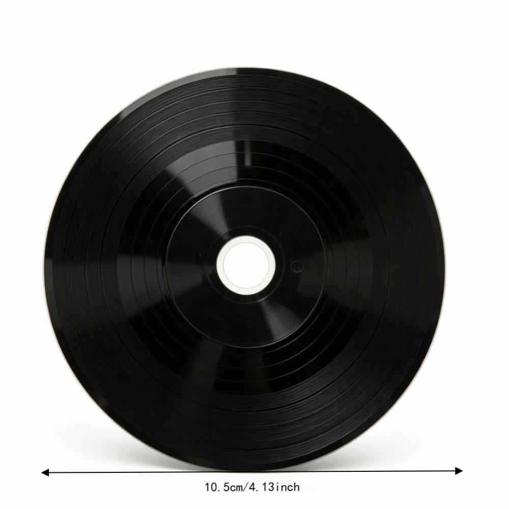 2pcs ABS Vinyl Record Coasters Black Music Disk Coasters Record Coasters  for Housewarming Gift