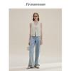 FAMANXUAN French Style Sequin Tweed V-Neck Vest