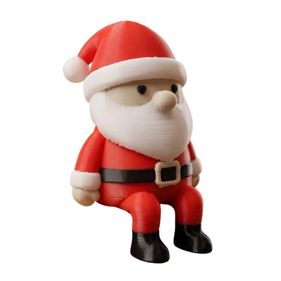 Christmas Fireplace Decor 3D Printed Santa Claus Figurine, Shelf Sitter Decoration, Durable Figurine Small Gnome Statue for Desktop Home Seasonal Gift