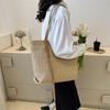 Stylish Commuter Single Shoulder Bag In White And Khaki Colors Trendy Casual Tote Bag