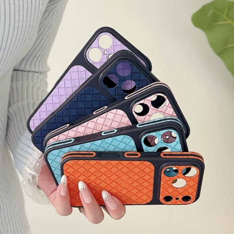 Side Mounted Diamond Grid Texture Phone Case For For Iphone 17 16 1 14 13 Pro Max Instant Turn 17 Large Window Shockproof Cover