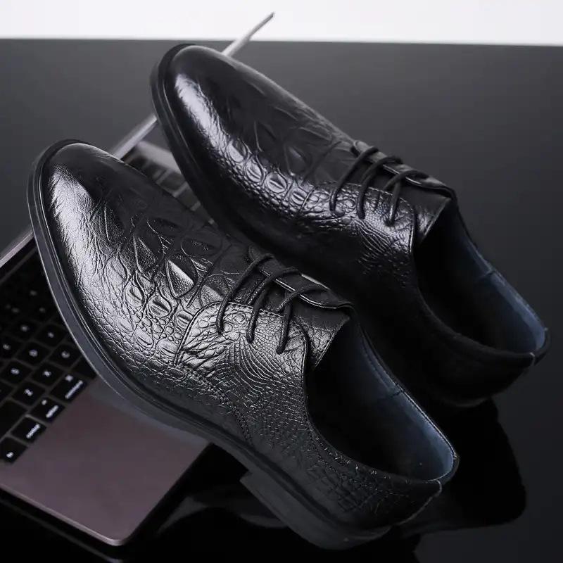 

Spring new men s shoes leather business dress leather shoes men s inner height increase m wedding groom shoes 44